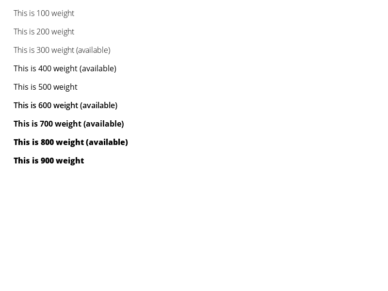 Browser Preview of FONT-WEIGHT